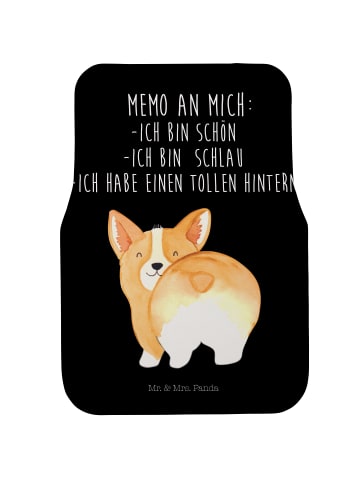 Mr. & Mrs. Panda Auto-Fußmatte Corgi Po mit Spruch in Schwarz