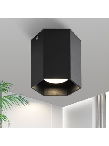 ZMH Deckenleuchte in schwarz 1-flammige GU10 sechseckig Metall Modern