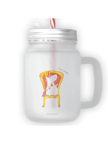 Mr. & Mrs. Panda Trinkglas Mason Jar Einhorn König ohne Spruch in Transparent