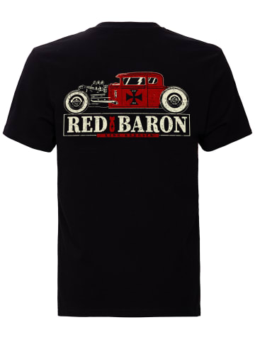 King Kerosin King Kerosin KING KEROSIN Shirt im Retro Style mit Back Print Red Baron in schwarz