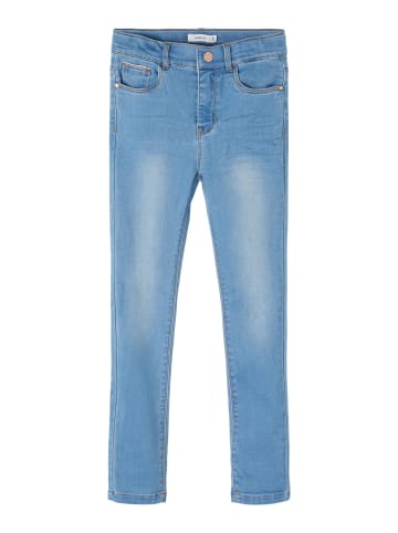 name it Jeggings in medium blue denim