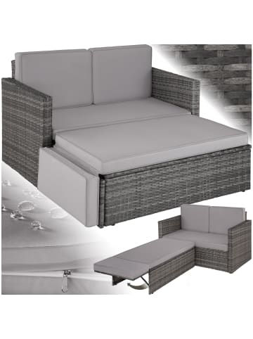 tectake Rattan Lounge, Hocker mit klappbarer Stütze