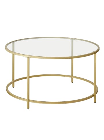 VASAGLE Couchtisch Baris in Gold - (B)84 x (H)45.5 x (T)84 cm