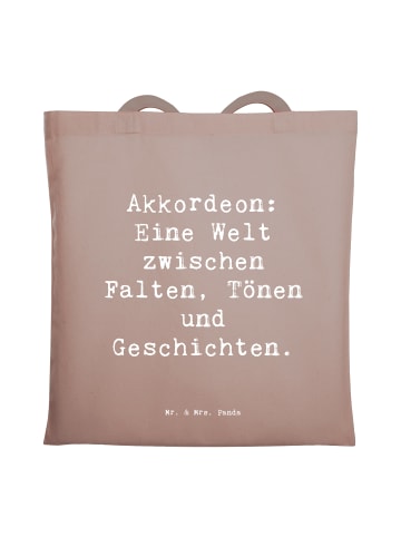 Mr. & Mrs. Panda Tasche Spruch Akkordeon Vielfalt mit Spruch in Braun Pastell