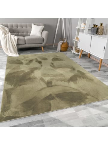 KADIMA DESIGN Teppich Kurzflor waschbar Einfarbig Wohnzimmer in Grün