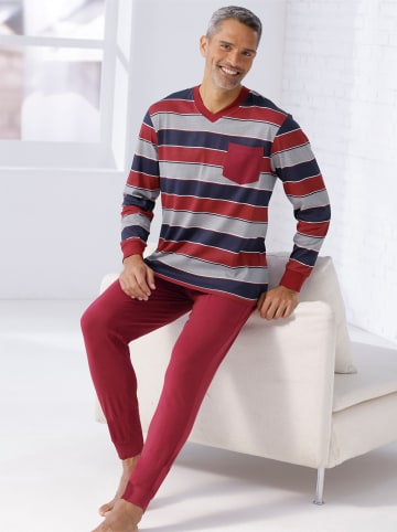 Sieh an! Schlafanzug in dunkelrot-gestreift