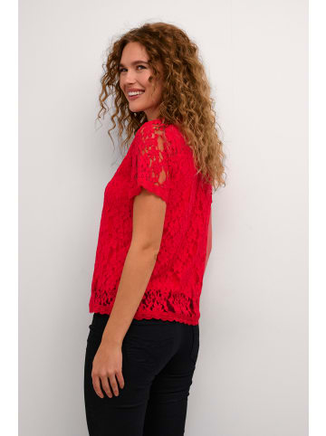 Cream Kurzarm-Bluse CRKit Regular fit in High Risk Red