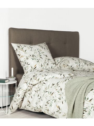 Janine Feinbiber Baumwoll Bettwäsche Davos in mineralgrün oliv