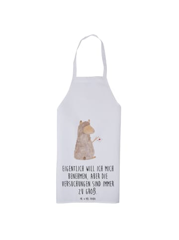 Mr. & Mrs. Panda Schürze Alpaka Fahne mit Spruch in Weiß