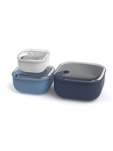 Rotho 3er- Set Lunchboxenset ELA in Blau & Weiß