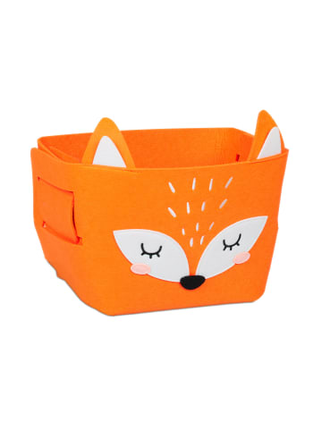 relaxdays Aufbewahrungskorb "Fuchs" in Orange - (B)27 x (H)24 x (T)18 cm