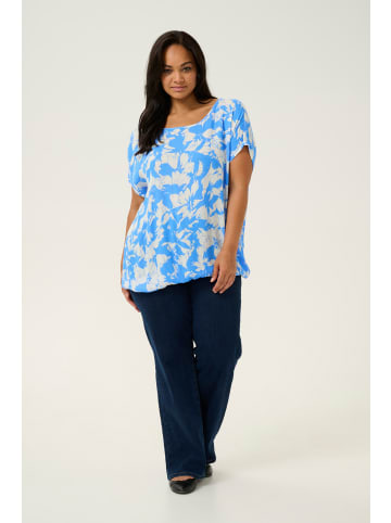 KAFFE curve Kurzarm-Bluse KClokana in Regatta/Chalk Flower
