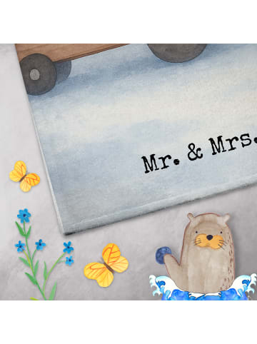 Mr. & Mrs. Panda Handtuch Igel Maronen Design mit Spruch in Weiß