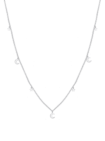 Elli Halskette 925 Sterling Silber Astro, Halbmond, Sterne, Stern in Silber
