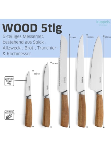 Kuppels 5-tlg. Messerblock WOOD in holz