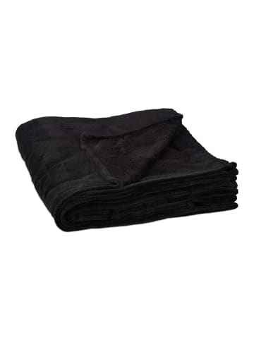 relaxdays Kuscheldecke in Schwarz - (B)200 x (T)220 cm