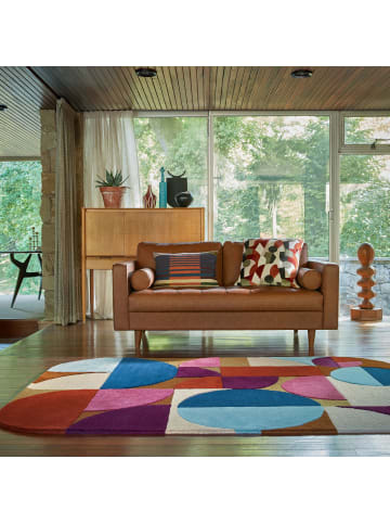 KADIMA DESIGN Wollteppich Arch Muster, Geometrisch, Wohnzimmer in Multicolor-Rosa
