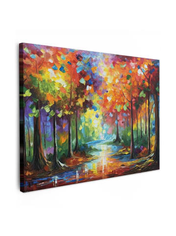 MuchoWow Leinwand bilder Bunter Wald (BxH)