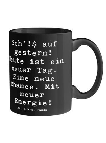 Mr. & Mrs. Panda Tasse Spruch Selbstzweifel Neuanfang mit Spruch in Schwarz