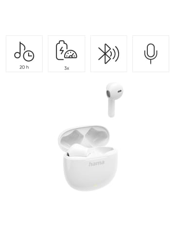 Hama Action One, TWS Earbuds, Weiß in Weiß