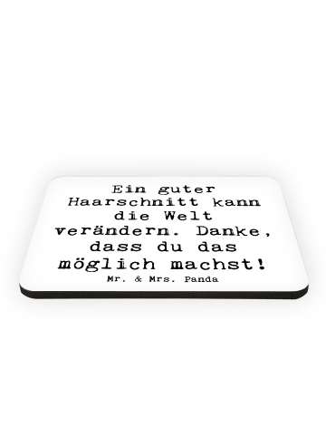 Mr. & Mrs. Panda magnet Spruch Friseur Wunder mit Spruch in Weiß