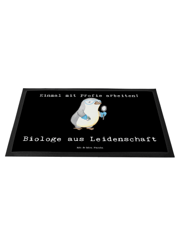 Mr. & Mrs. Panda Schmutzmatte Biologe Leidenschaft mit Spruch in Schwarz