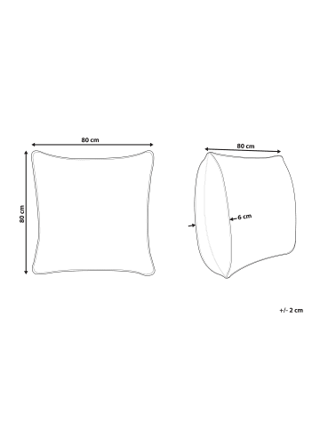 Beliani Kissen TEIDE in Weiß - (W) 80 x (H) 6 x (L) 80 cm
