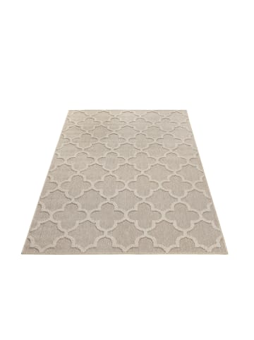 KADIMA DESIGN Teppich Outdoor Flachgewebe Skandi-Muster Polypropylen Balkon in Beige