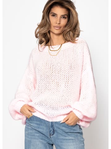 SASSYCLASSY Gestreifter Pullover in Rosa