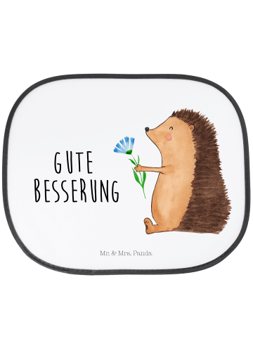 Mr. & Mrs. Panda Autoscheiben Sonnenschutz Igel Blumen mit Spruch in Weiß