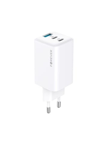FOREVER Forever TC-08-65ACC GaN PD QC Ladegerät 2x USB-C 1x USB 65W weiß