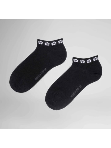 Hudson Sneakersocken Cute Blumenmuster in Black