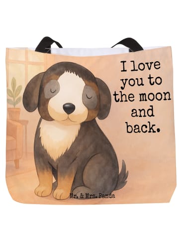 Mr. & Mrs. Panda Strandtasche Hund Entspannen Design mit Spruch in Weiß