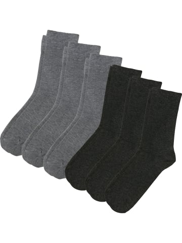 Erwin Müller Socken 6 Paar in grau/anthrazit