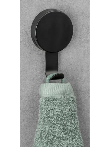 Wenko Handtuchhaken PAVIA Static-Loc, 2 Stück in Schwarz, (B) 6 x (H) 10 x (L) 3,5 cm