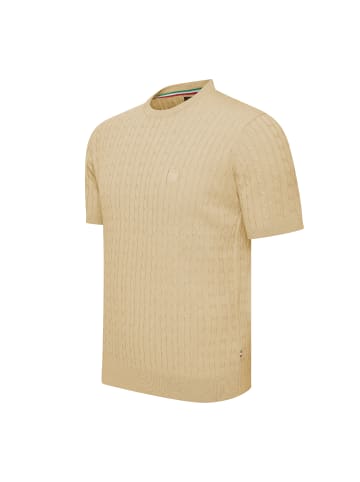 Cappuccino Italia Tee SS Loreto Cable Knit in Beige
