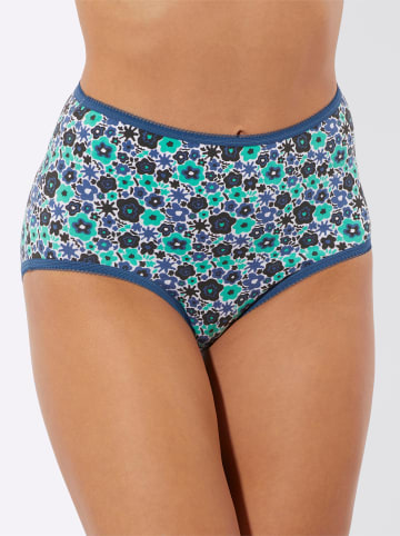 Sieh an! Taillenslip in 2x bedruckt + jeansblau + blaugrün + graphit