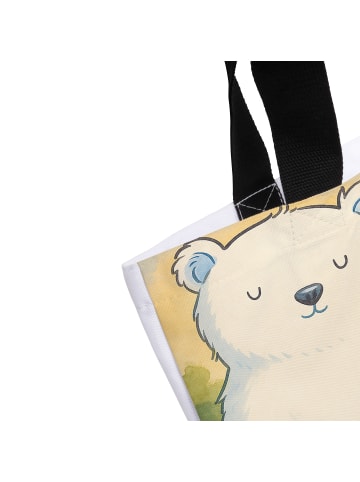 Mr. & Mrs. Panda Strandtasche Eisbär Faul Design mit Spruch in Weiß
