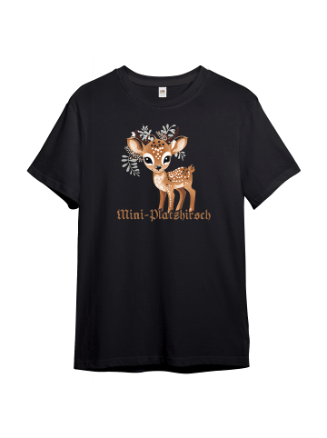 PAULGOS Kinder T-Shirt, Mini Platzhirsch (klein) in Schwarz