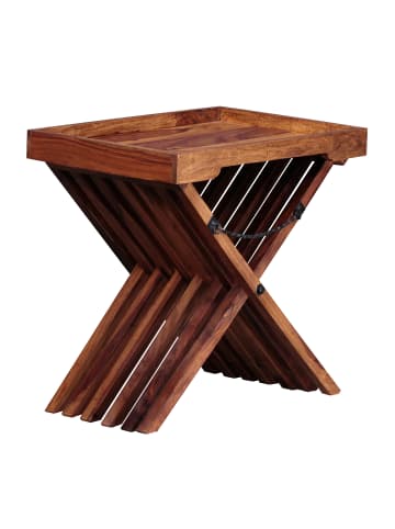 FineBuy Beistelltisch in Braun / Sheesham / 40x60x57