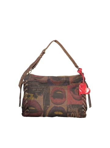 Braun Baumwolle Damen Schultertasche