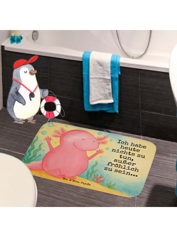 Mr. & Mrs. Panda Badematte Axolotl Hurra Design mit Spruch in Weiß