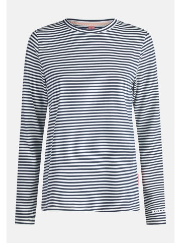 Salzhaut Rundkragen Langarmshirt für Damen in marineblau