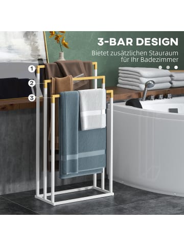 Kleankin Handtuchhalter-45L x 22,5B x 86H cm-Weiß