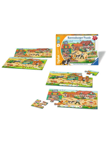 Ravensburger Lernspiel Puzzle 12 Teile tiptoi® Puzzle für kleine Entdecker: Bauernhof - 2x12 Teile Ab 3 Jahre in bunt