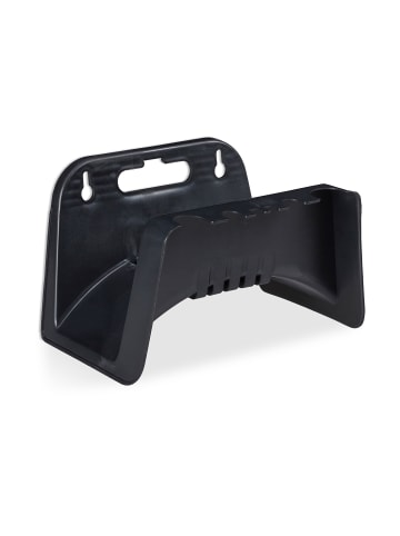 relaxdays 4x Schlauchhalter in Schwarz - (B)24 x (H)14 x (T)16 cm