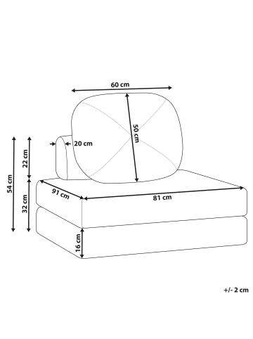 Beliani Schlafsofa OLDEN in Braun - (W) 81 x (H) 54 x (L) 91 cm