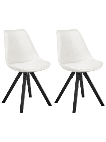 Beliani 2er-Set Esszimmerstuhl HEDLEY in Beige/Schwarz