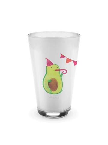Mr. & Mrs. Panda Latte Macchiato Glas Avocado Geburtstag ohne Sp... in Transparent