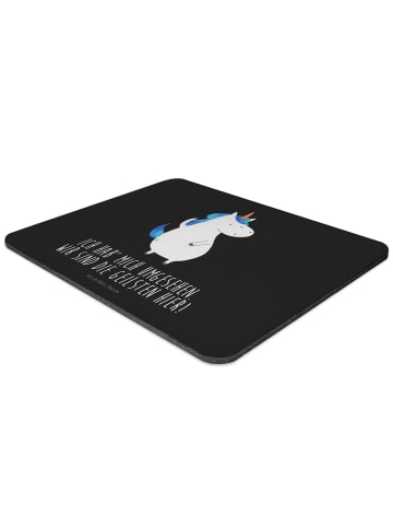 Mr. & Mrs. Panda Mousepad Einhorn Mann mit Spruch in Schwarz